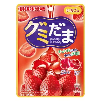 ลูกอมสอดไส้เยลลี่ Uhaรสสตอเบอรี่ 72g